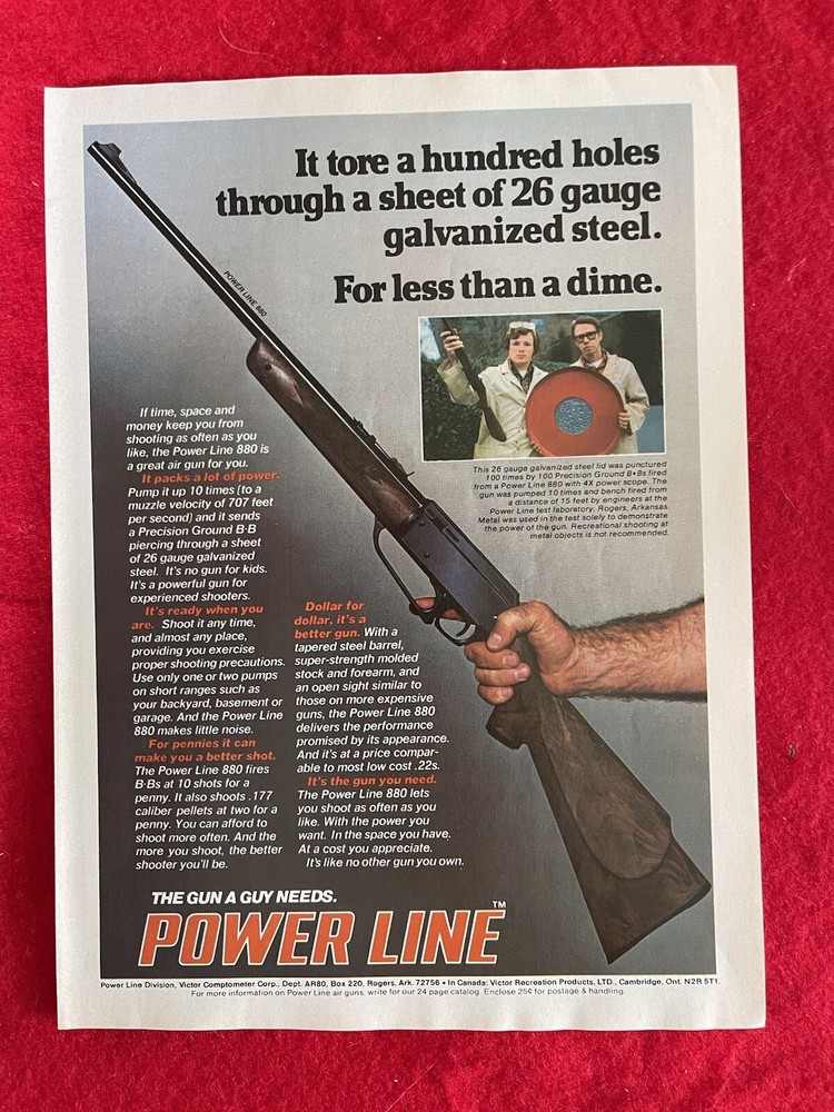 Vintage 1977 Powerline 880 Print Ad