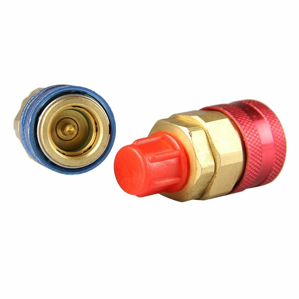 High Low Kit AC Quick Coupler Adapter for Freon Manifold Gauge Hose Conversion