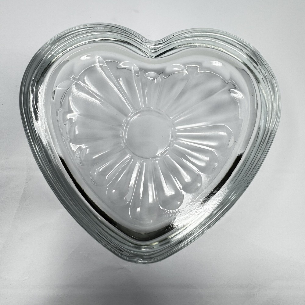 Libbey 6" Heart Shaped Clear Glass Candy Dish