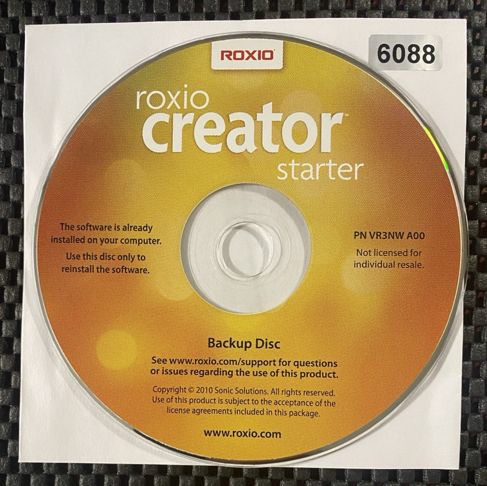 VINTAGE SOFTWARE | ROXIO CREATOR STARTER