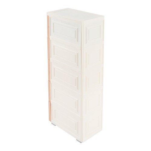 Slim 5-Tier Storage Cabinet with Wheels, Slim Profile for Small Spaces