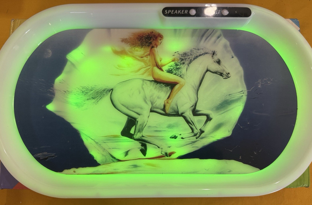 Bluetooth Speaker LED Plastic Rolling Glow Tray 7 Changeable Colors(#305)
