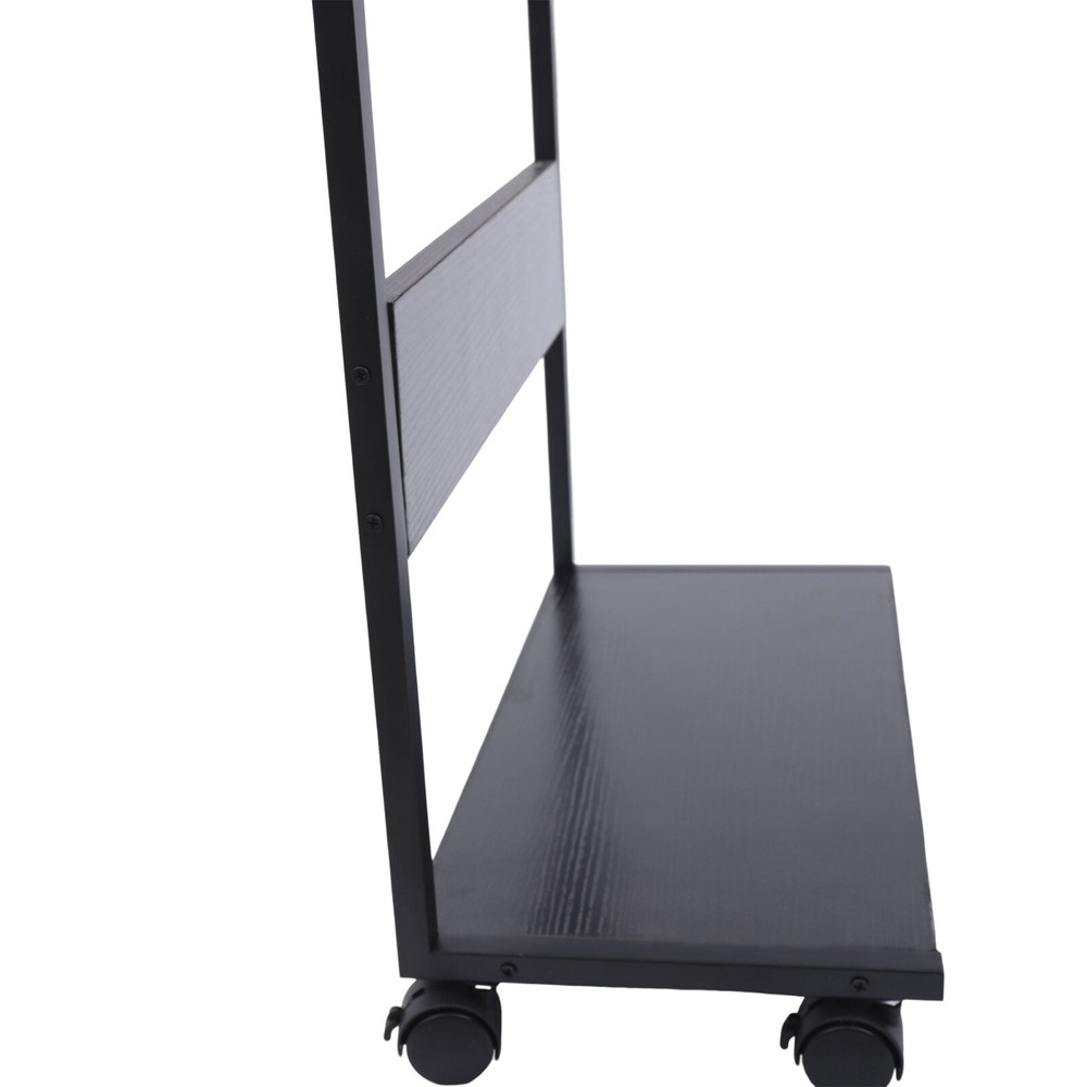 Metal PC Case Desktop Stand Black Iron Frame Holder W/ Rolling Universal Wheels