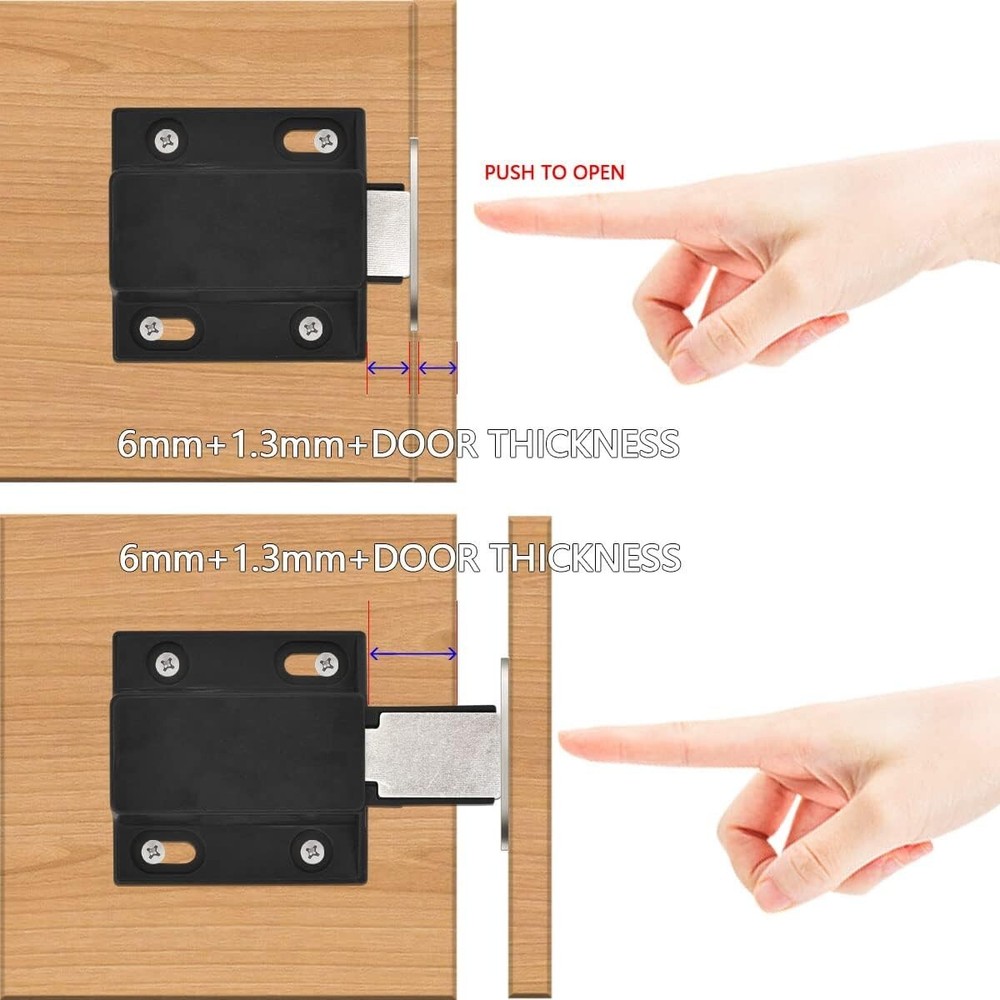 10 Pack Magnetic Push Latch Catch Push to Open Latch Pressure Touch Release C...