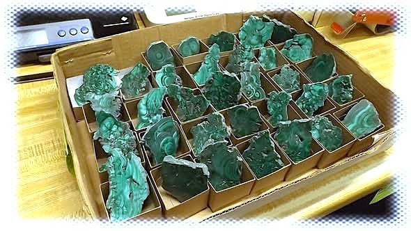 Natural Malachite Slices Polished Crystal Slabs Specimen