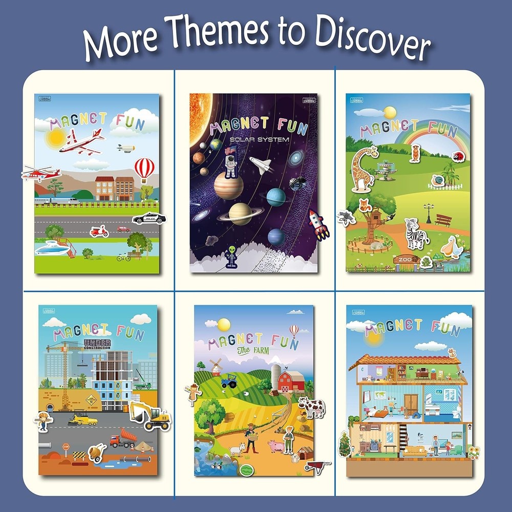 Magnetic Portable Playboard Solar System Planet Outer Space Play Create Scene...