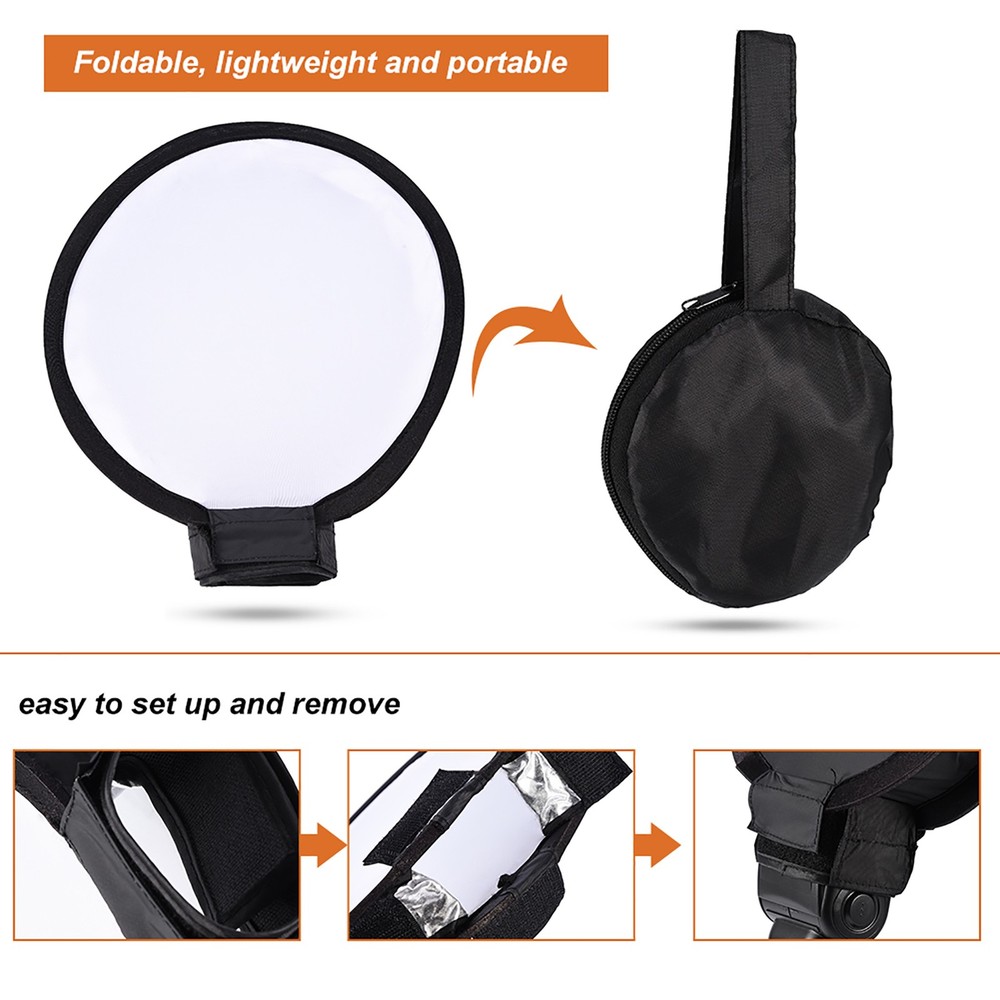 Mini Portable Round Beauty Dish Flash Diffuser Softbox