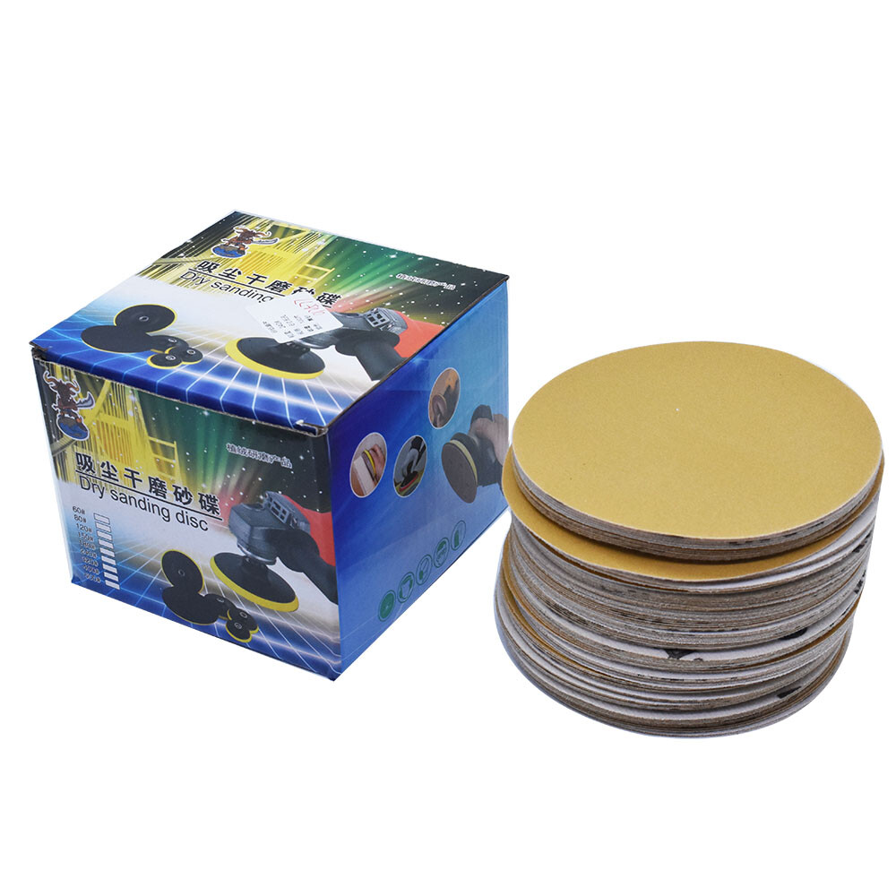 100 Pack High Precision 6" 240 Grit NO-Hole Hook Loop Pads Sanding Disc Flocking