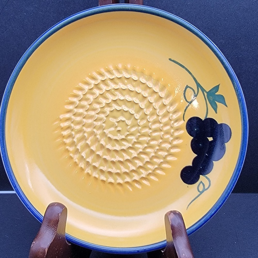 Garlic Grater Plate 5" Zester Yellow Ceramic Claytan Tableware
