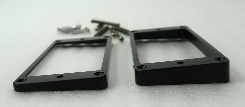 Humbucker Mounting Kit Black 2 for Carved/Arch Top Rings CHROME Hardware