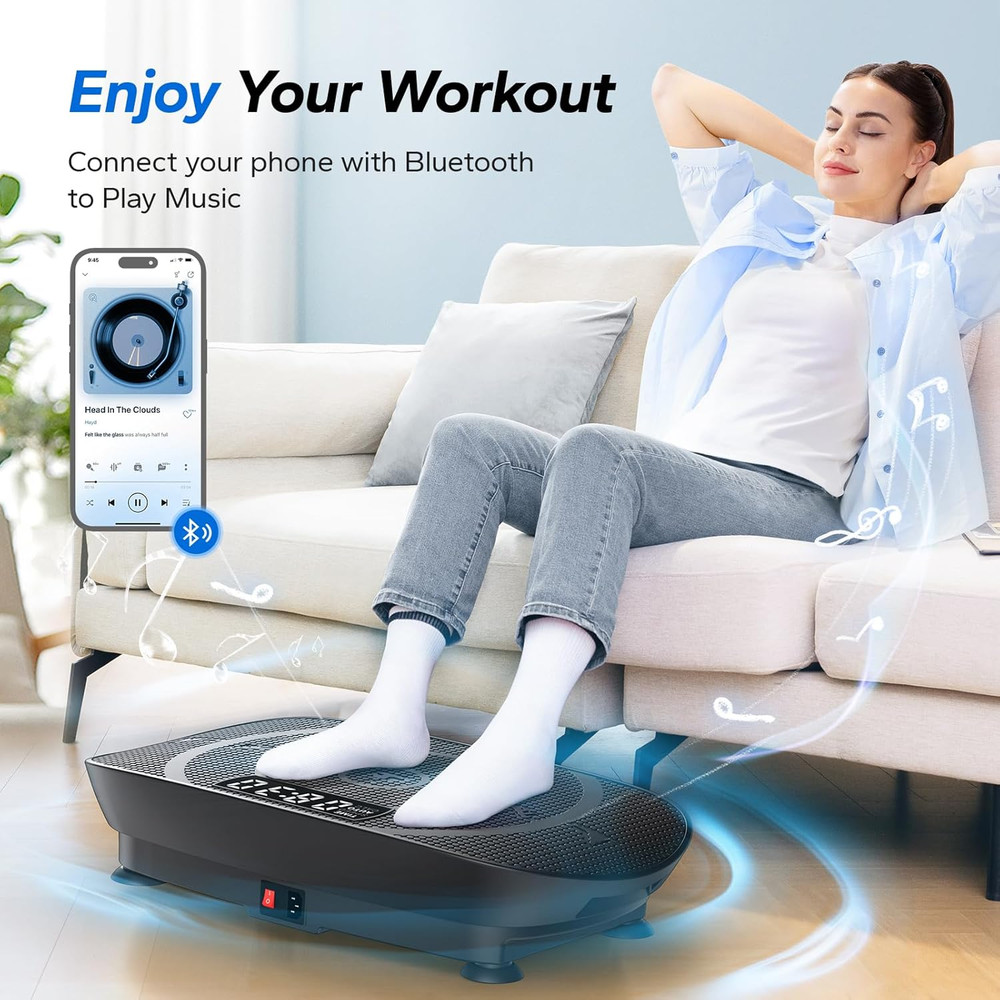 Vibration Plate Exercise Machine, Whole Body Workout Equipment, Auto Mode