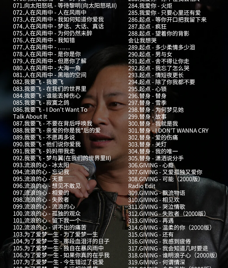 王杰u盘专辑歌曲谁明浪子心经典老歌国粤语无损高音质车载usb优盘