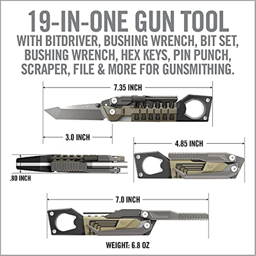 Real Avid The Pistol Tool, Multi-Tool, Stainless Steel, 19 Precision Tools