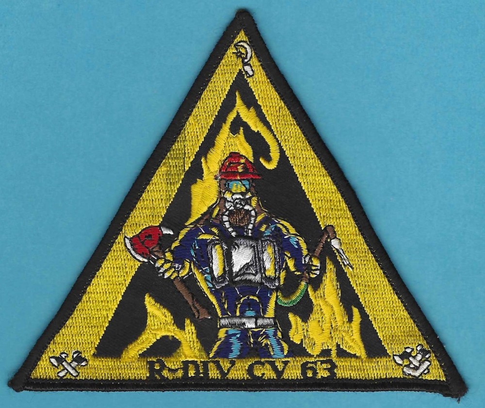 RARE U.S. NAVY CV-63 USS KITTY HAWK R-DIVISION DAMAGE CONTROL FIREFIGHTER PATCH