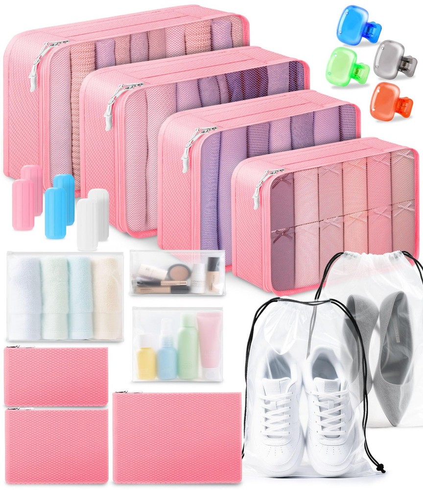 All-in-One 22 Pcs Packing Cubes for Travel Essentials –Includes Cubes,toothbr...