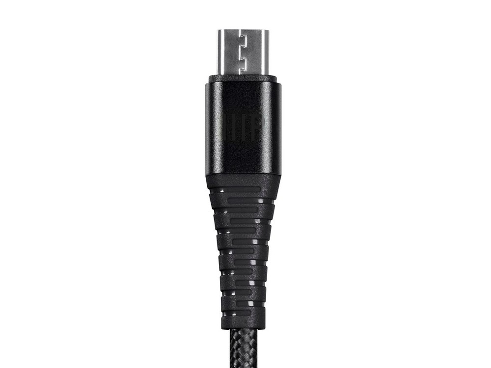 Monoprice USB 2.0 Micro B to Type A Charge & Sync Braided Cable - 1.5ft - Black
