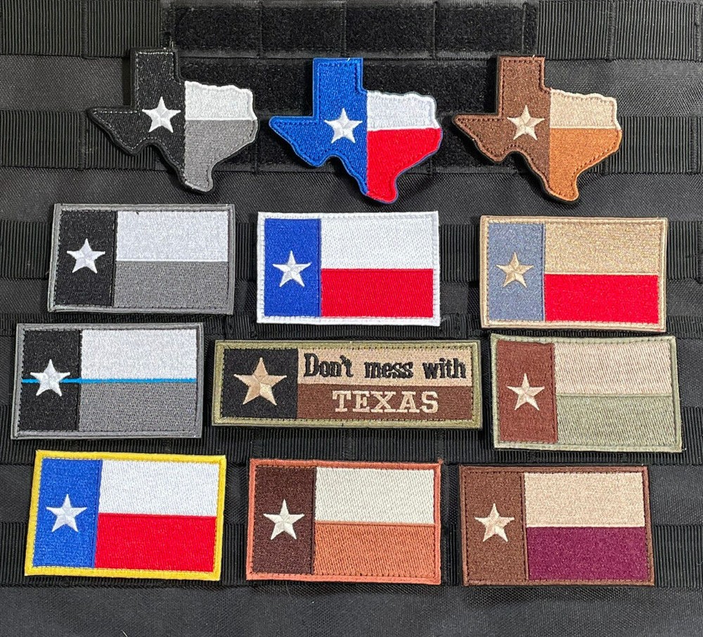 Texas Flag Patch Tactical Military Morale Hook Loop backed