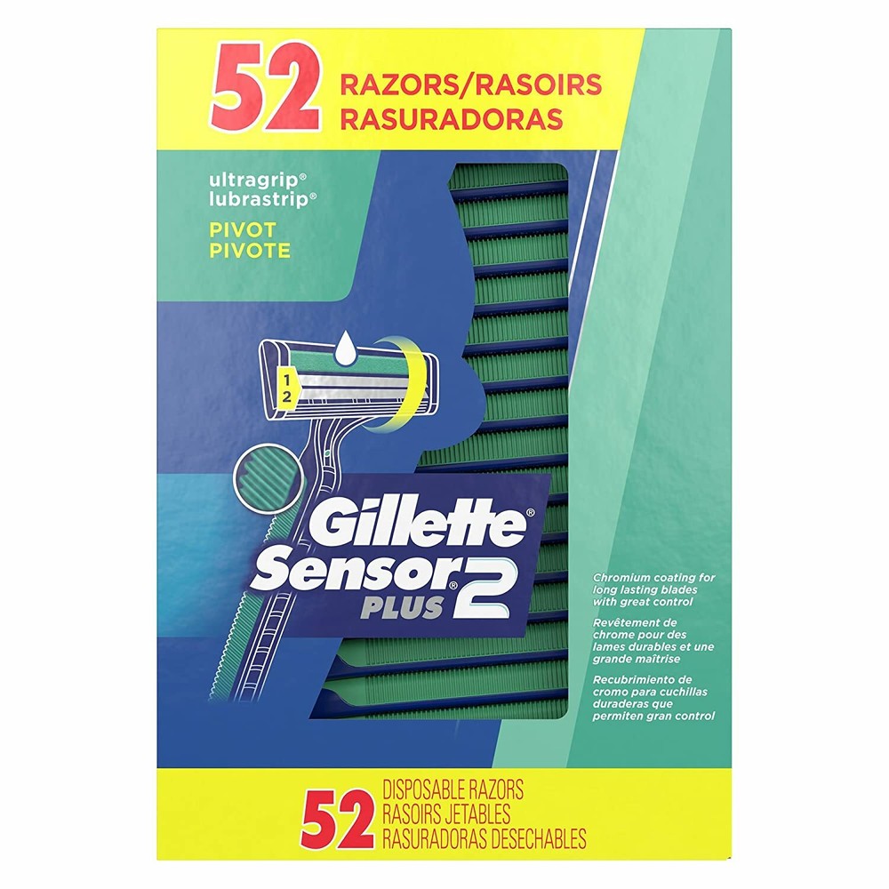 Gillette Sensor PLUS2 Disposable Razor Lubrastrip "52 Razors"