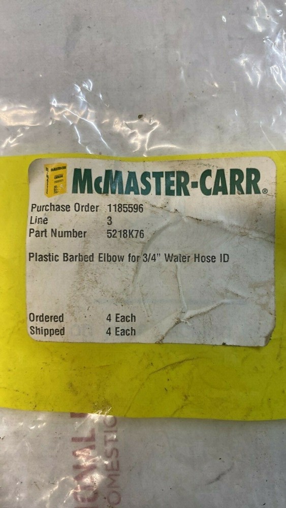 3/4'' Barbed Elbow for Inside Diameter Hose Hydroponics