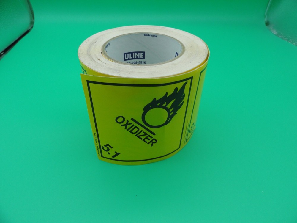 ULINE OXIDIZER 5.1 STICKER ROLL 4"x4"