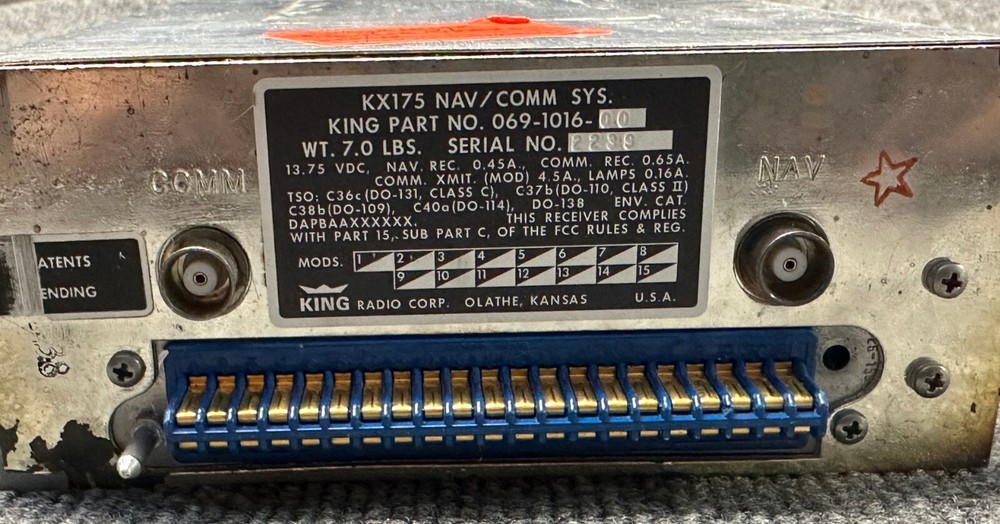 BENDIX/KING KX 175 P/N 069-1016-00
