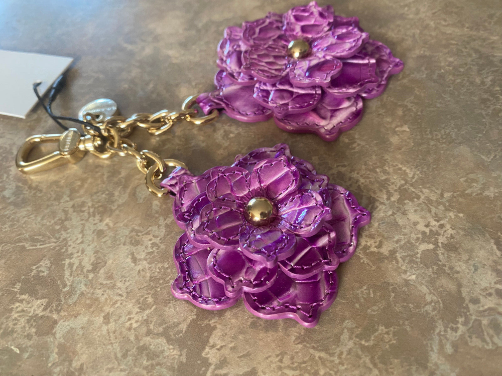 NWT Brahmin Flower Duo Lilac Essence Handbag Charm