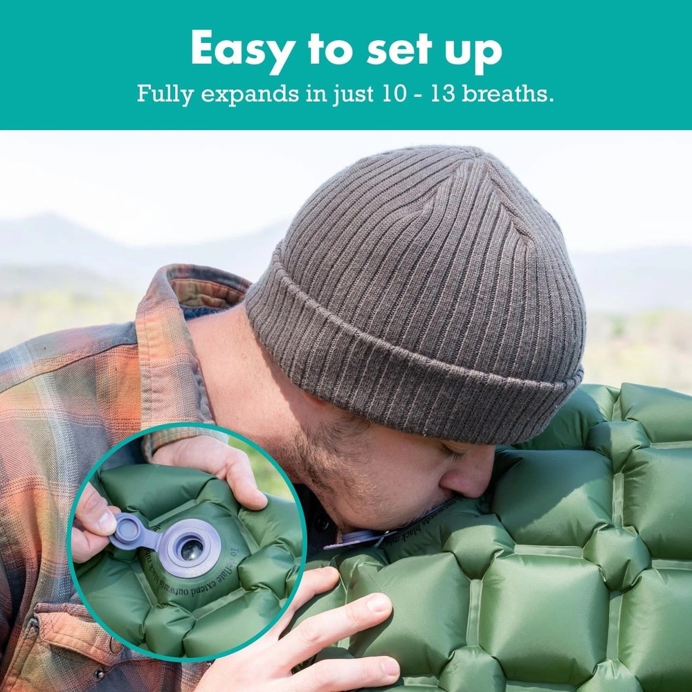 Ultralight Sleeping Mat - Inflatable & Compact Camping Air Mattress for Backp...