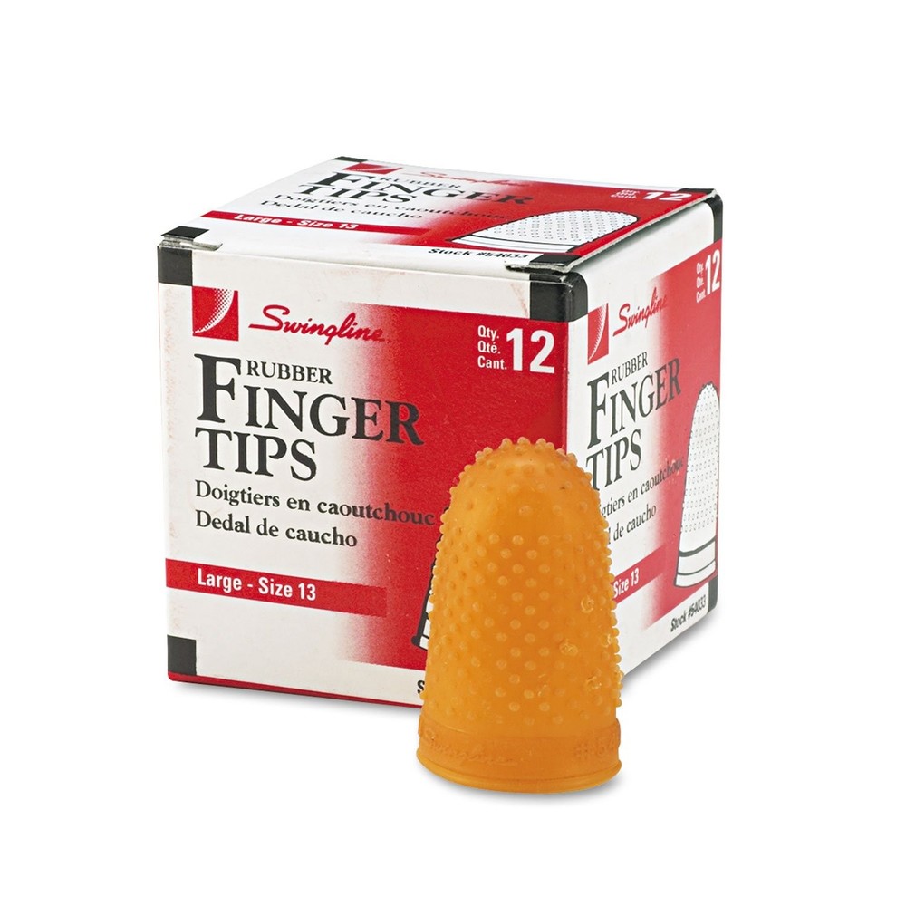 Swingline 54033 Rubber Finger Tips, Large, 3/4-Inch Diameter, 12/Bx, A
