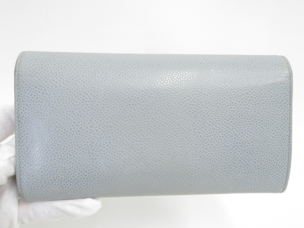 Authentic CHANEL CC Leather Bifold Long Wallet I#47166