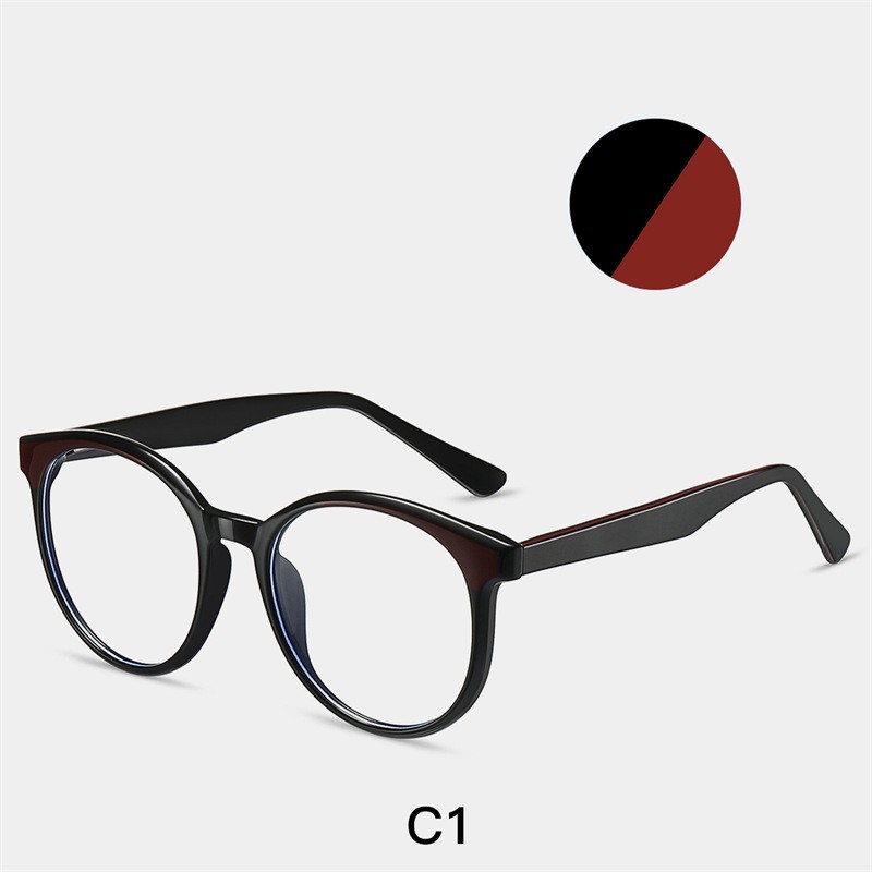 Blue Light Blocking round Glasses – TR90 , Spring Hinges