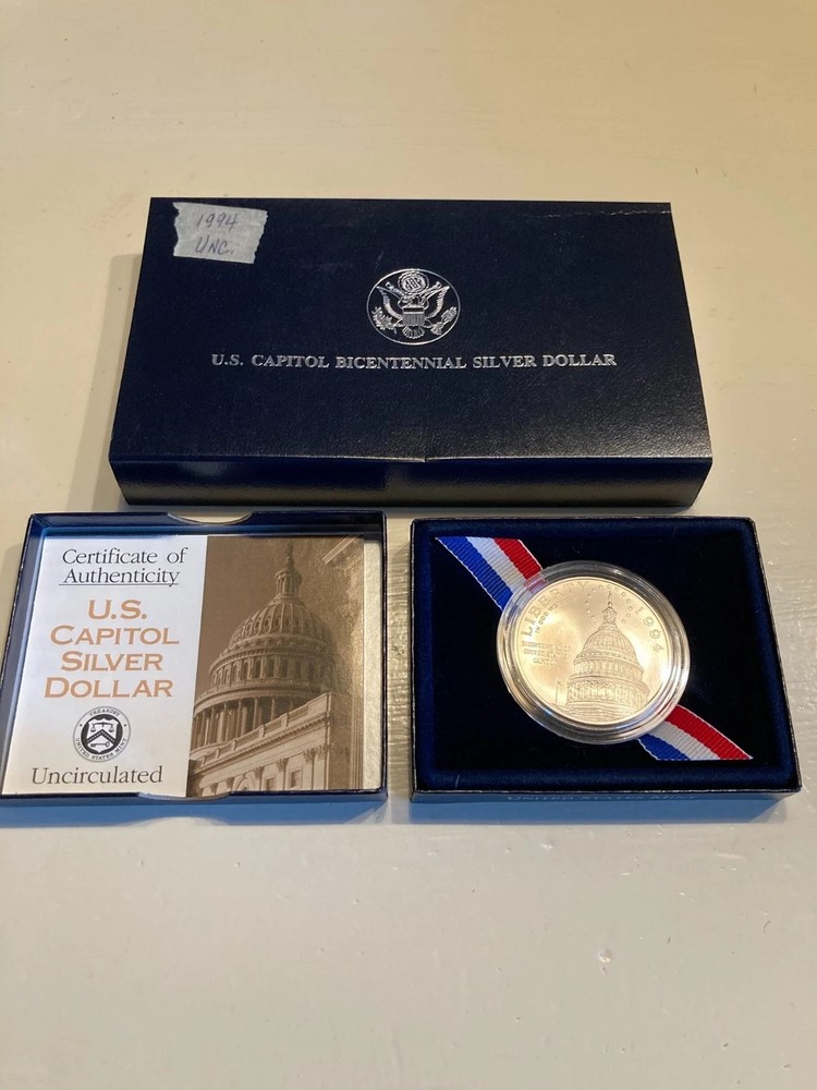 1994-D US Capitol Bicentennial Silver Dollar (UNC or Uncirculated)
