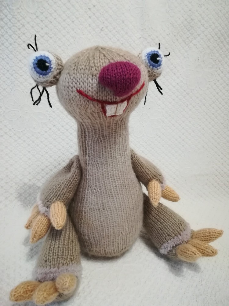 Toy Knitting patterns - set patterns of Sid, Scrat, Rudi based on Ice Age