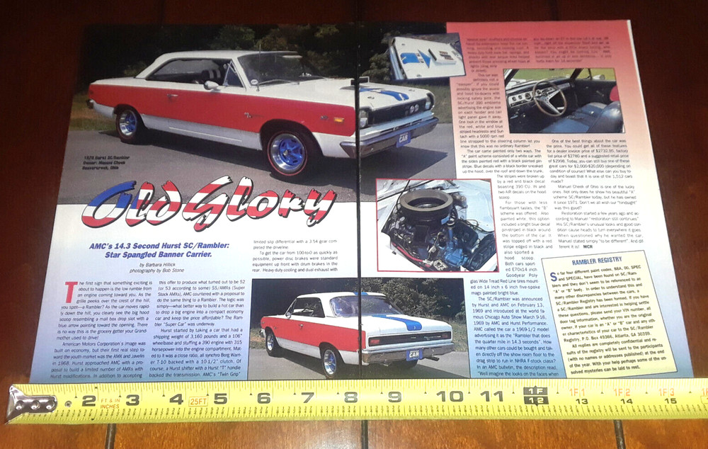 1970 HURST SC RAMBLER AMC ORIGINAL 1995 ARTICLE