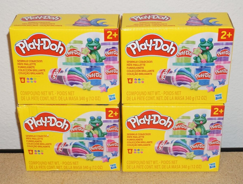 (4 Set) Play-Doh Sparkle Collection 6 Pack Non-Toxic