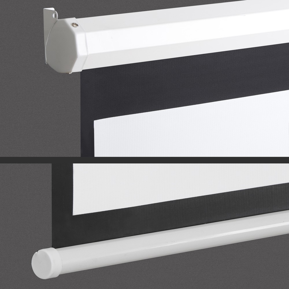 100" Diagonal Projection Screen Manual Pull Down Projector Screen 16:10 HD White