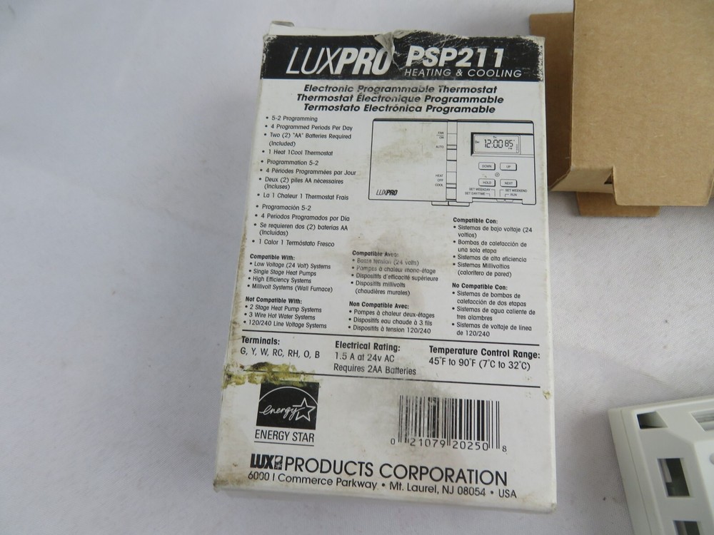 LUXPRO PSP211 Programmable Thermostat Heating and Cooling