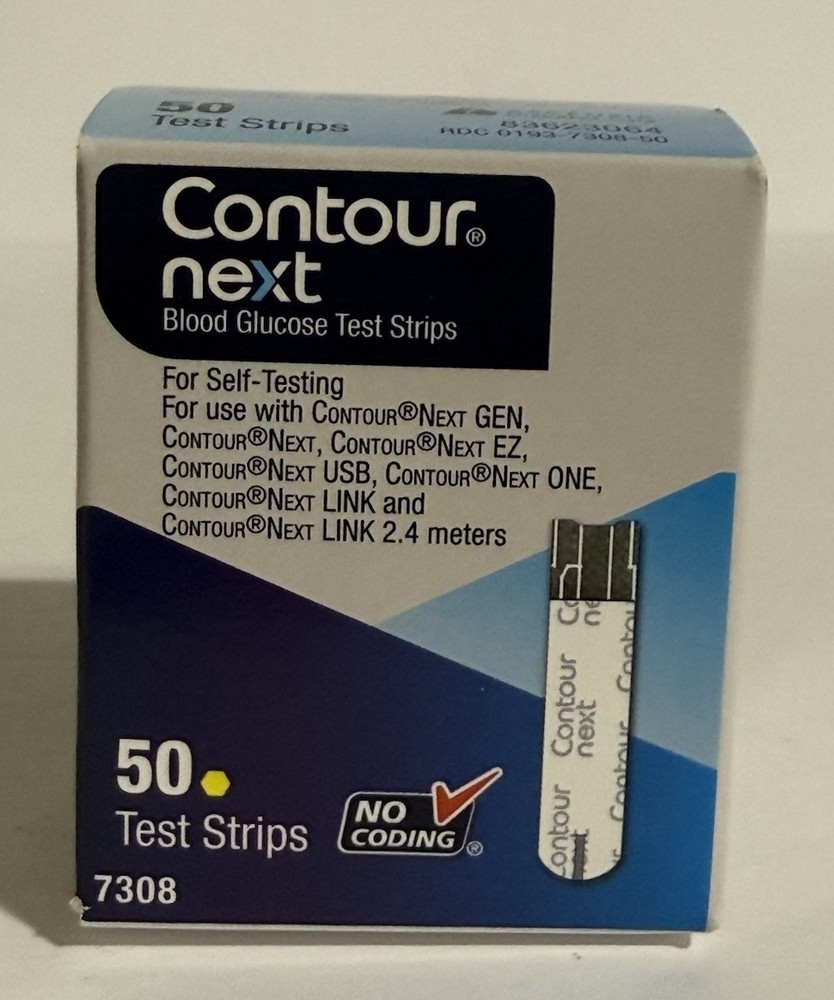 Contour Next Glucose Test Strips 50 Count Exp 8/25