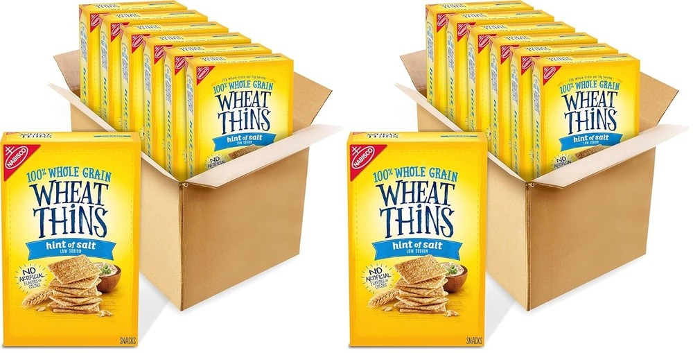 Thin & Crispy Whole Grain Crackers - Low Sodium, 2 Pack