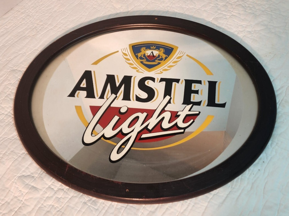 Amstel Light Beer Framed Oval Mirror