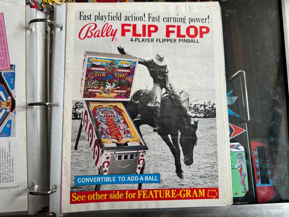 Bally Pinball Machine FLIP FLOP Flyer Ad Promo Insert Poster EM