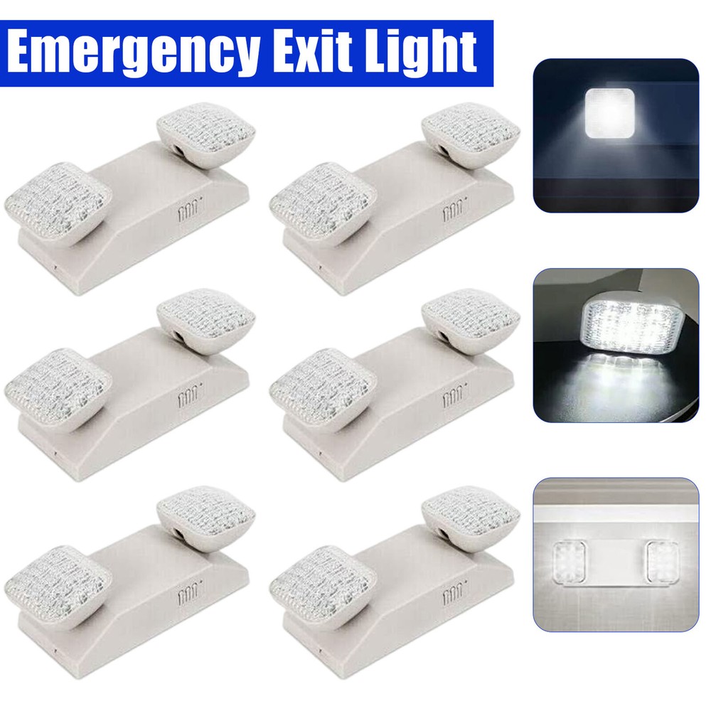 Emergency Light White Commercial Emergency Light Combo Battery Backup Exit Light