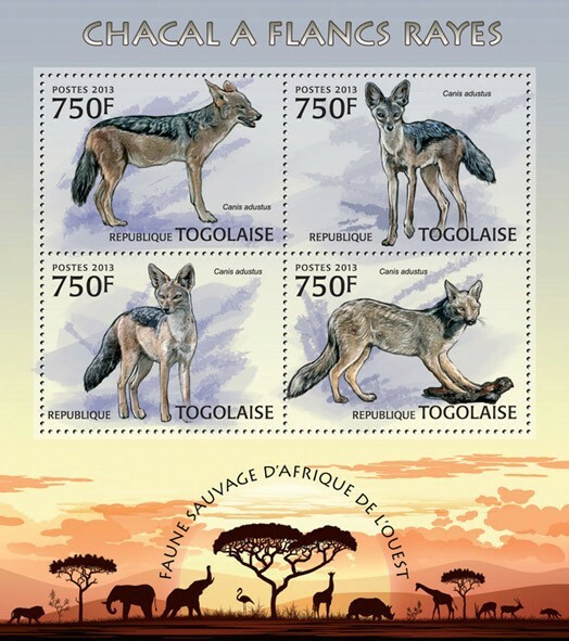 2013 TOGO  MNH. JACKAL   |   Y&T Code: 3156-3159  |  Michel Code: 4876-4879