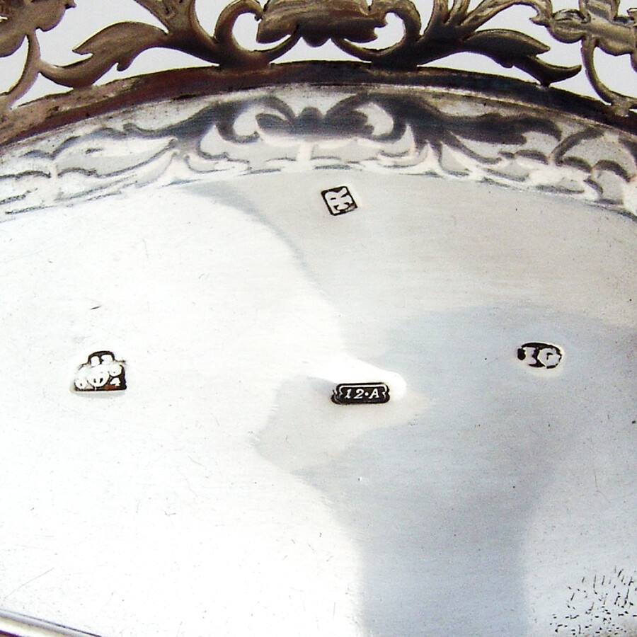 Austrian Openwork Oval Sweet Meat Dish 13 Loth Silver 1804 Vienna