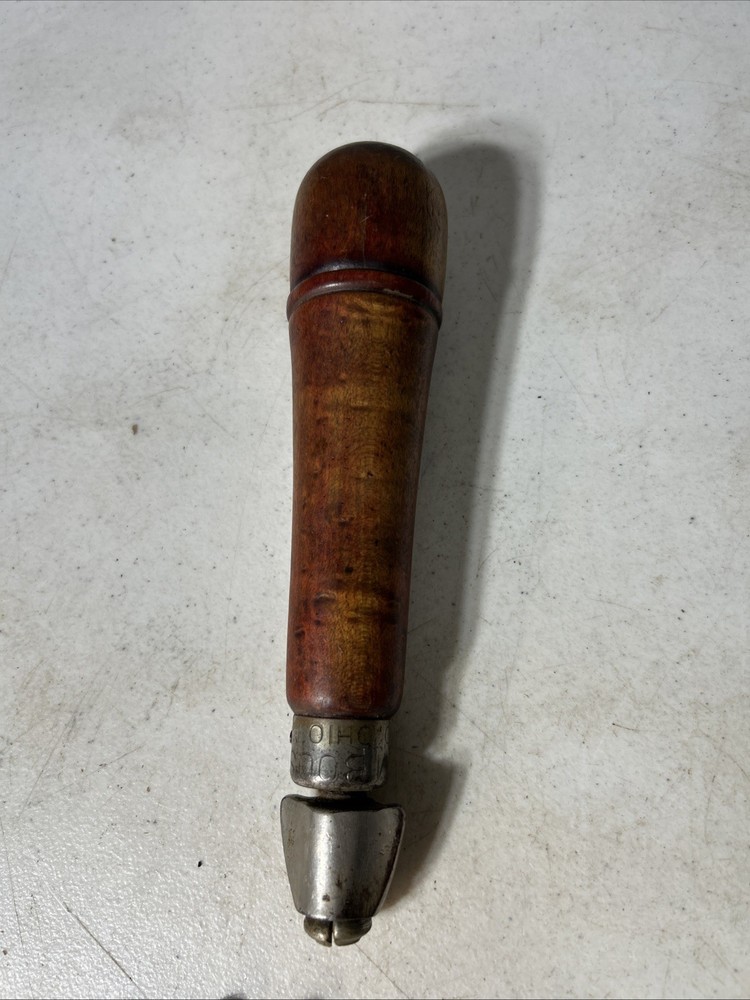 Vintage Wood Handle Screwdriver/Multi Tool With Bit Storage 7 Bits Marked