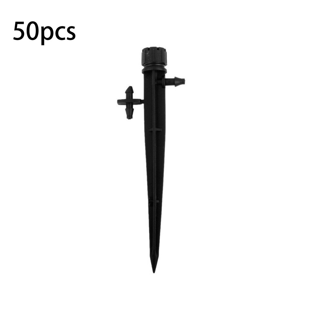 50Pack Adjustable Water Flow Irrigation Dripper Nozzle Stake Emitter Drip