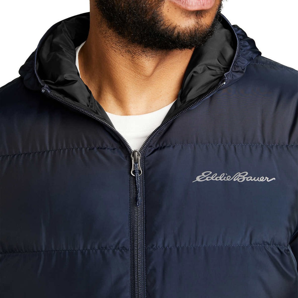 Blue NWT Eddie Bauer Men’s Hooded Down Jacket