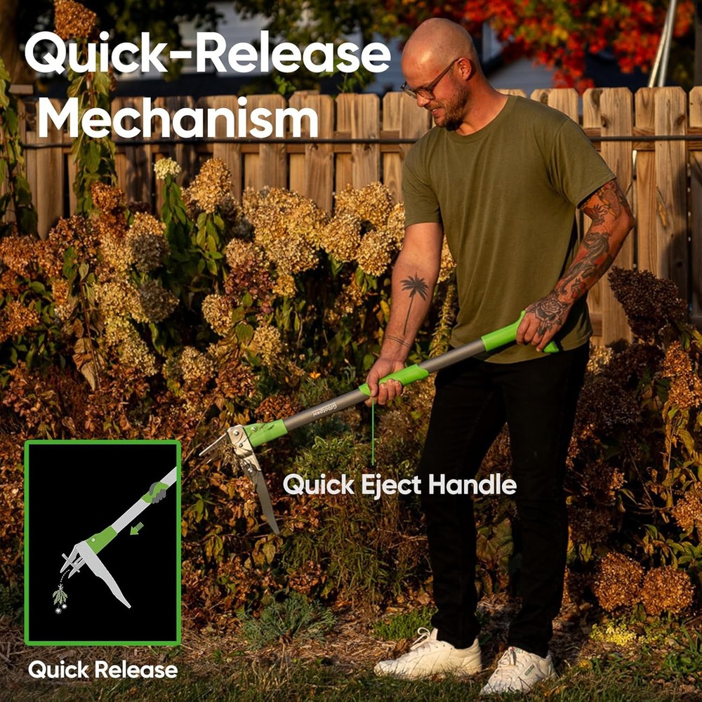 Weed Puller Tool Stand Up Dandelion Weeder with 40" Handle 3 Claws Heavy Duty