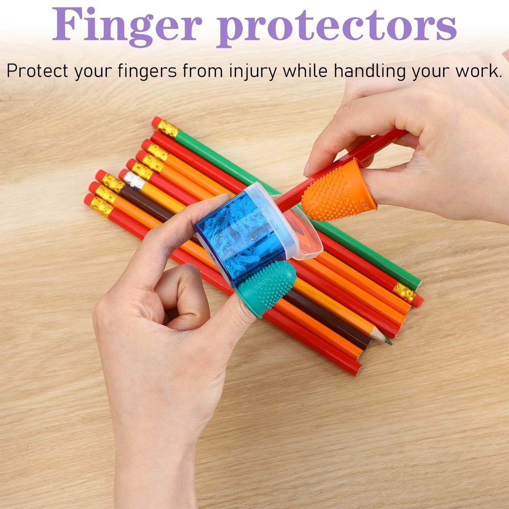 Finger Grips for Sorting Paper, 5 Different Sizes Reusable with Box