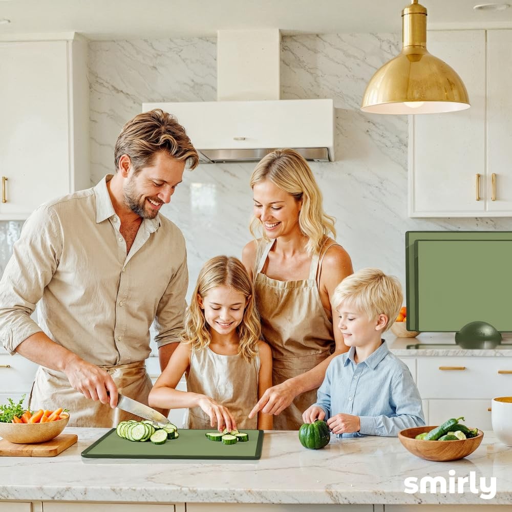 Plastic Cutting Board Set With Holder, Dishwasher Safe Plastic Cutting Boards...