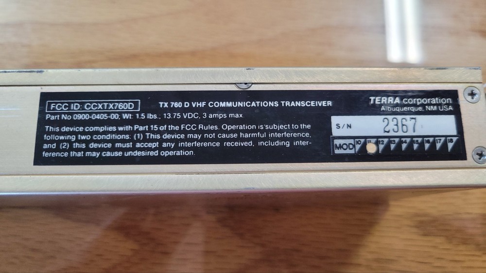 TX 760 D Communications Transceiver 0900-0405-00